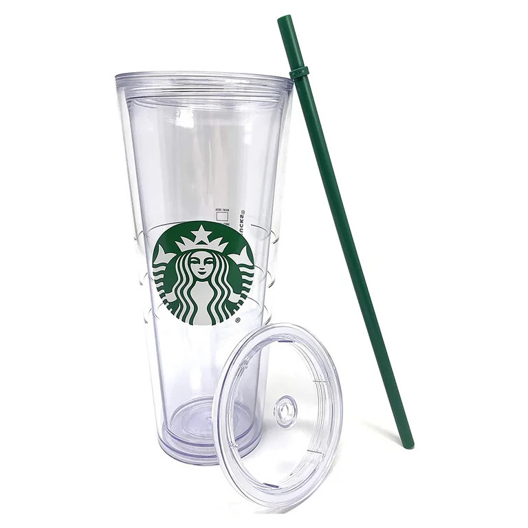 Starbucks Cold Cup Clear Venti Tumbler Traveler with Green Straw Logo - 24 oz (Acrylic) | Walmart (US)