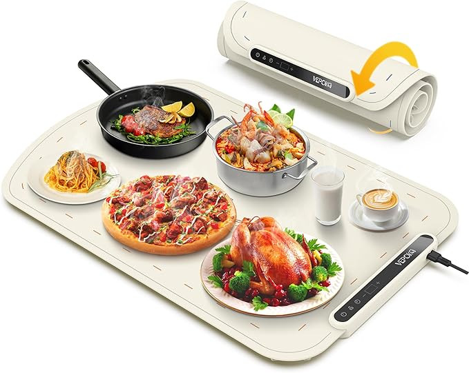 Food Warming Mat for Buffet, VEPOKA Electric Warming Tray to Keep Food Warm at Party, Silicone He... | Amazon (US)