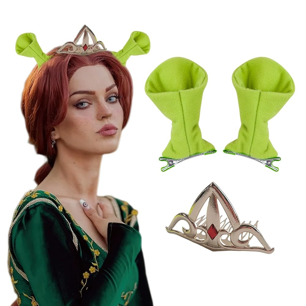 Princess Crown and Ogre Green Ears Hair Clips Headpiece for Women Girls Halloween Party Dressing ... | Amazon (US)