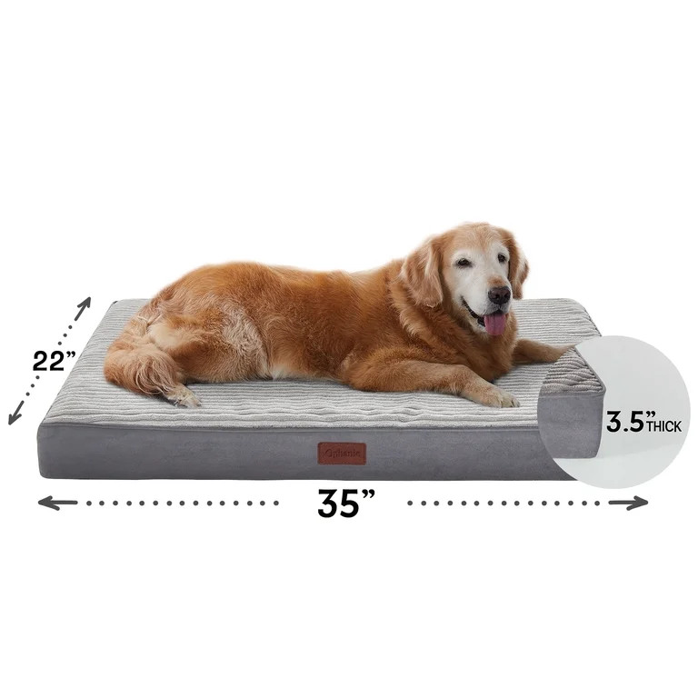 Ophanie Gray 35in Orthopedic Dog Bed For Large Dogs with Egg Crate Foam Support and Non-Slip Bott... | Walmart (US)