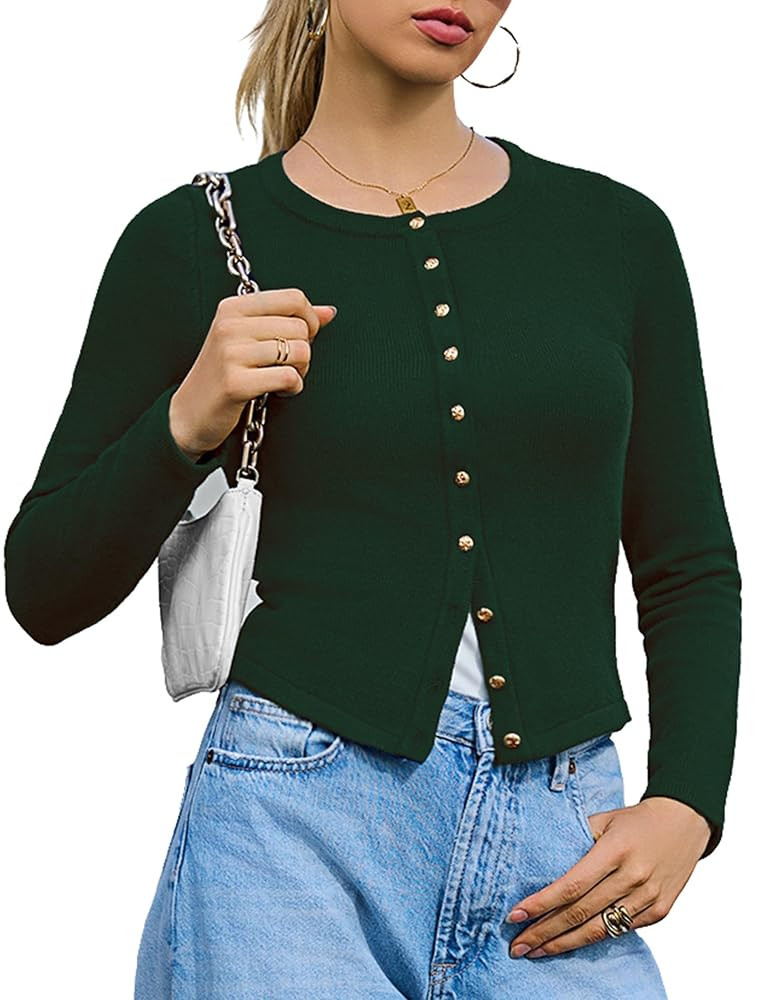 Totatuit Cardigan Sweaters for Women Trendy 2025 Fall Light Weight Long Sleeve Button Up Knit Swe... | Amazon (US)