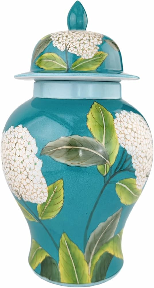 Ginger Jar with Lid Hand Drawn Ceramic Ginger Jar with Lid Floral Pattern Decorative Jar for Home... | Amazon (US)