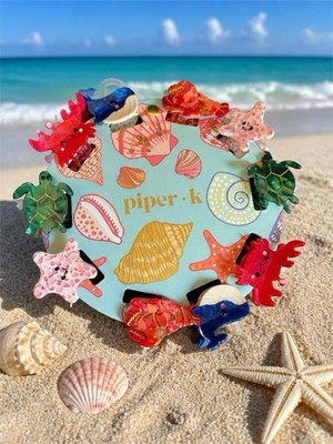 Piper K Hair Claws Ocean Beach Dolphin Star Fish Seashell Lobster 10 Clips NEW | eBay | eBay US