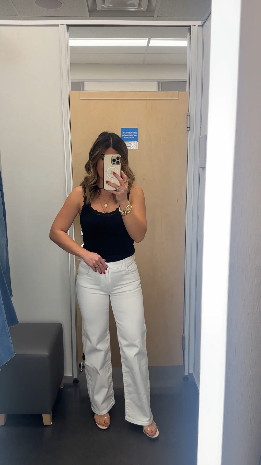 These Hudson jeans are amazing. They are the perfect pair of mid rise wide leg white jeans! They are stretchy, comfortable and perfect for spring and summer. 
They run a little big. I’m wearing size 24. 

#LTKootd #LTKstorytime #LTKgrwm