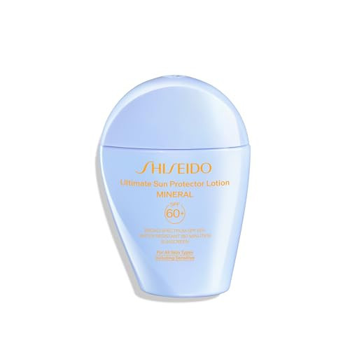 Shiseido Ultimate Sun Protector Lotion Mineral SPF 60+ - Sheer, Broad-Spectrum Sunscreen for Face & Body - Visibly Improves Fine Lines, Smoothness & Skin Tone - Fragrance Free, All Skin Types - 50 mL | Amazon (US)