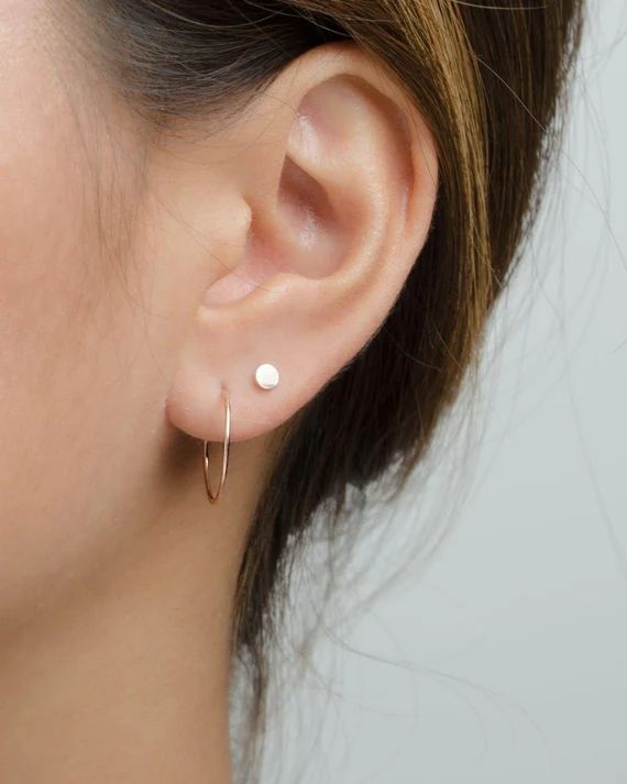Thin Hoop Earrings - Dainty Hoop Earrings - Bridesmaid Gift - Classic Hoops - Simple Hoop Earring... | Etsy (US)