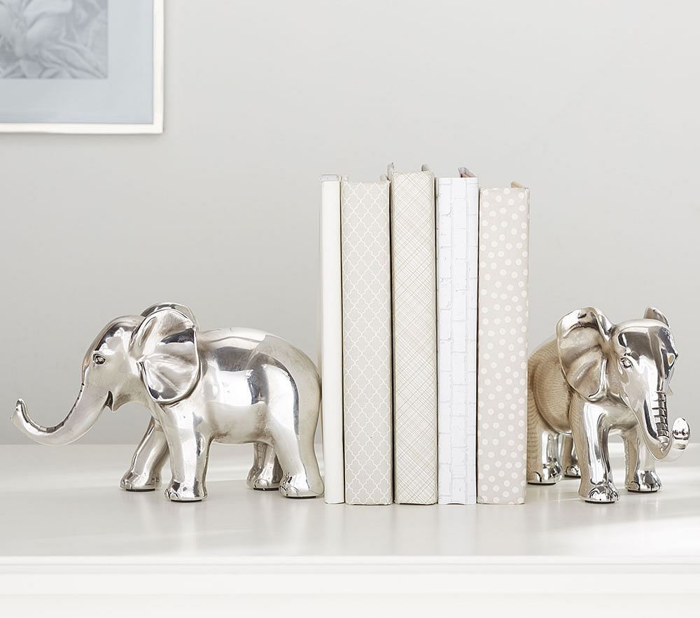 Antique Silver Elephant Bookends | Pottery Barn Kids