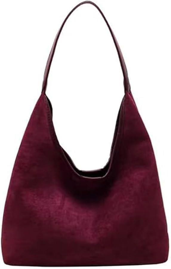 Suede purses for Women 2024 Slouchy Shoulder Bags Soft Leather hobo bag Brown Tote Handbag for Wo... | Amazon (US)