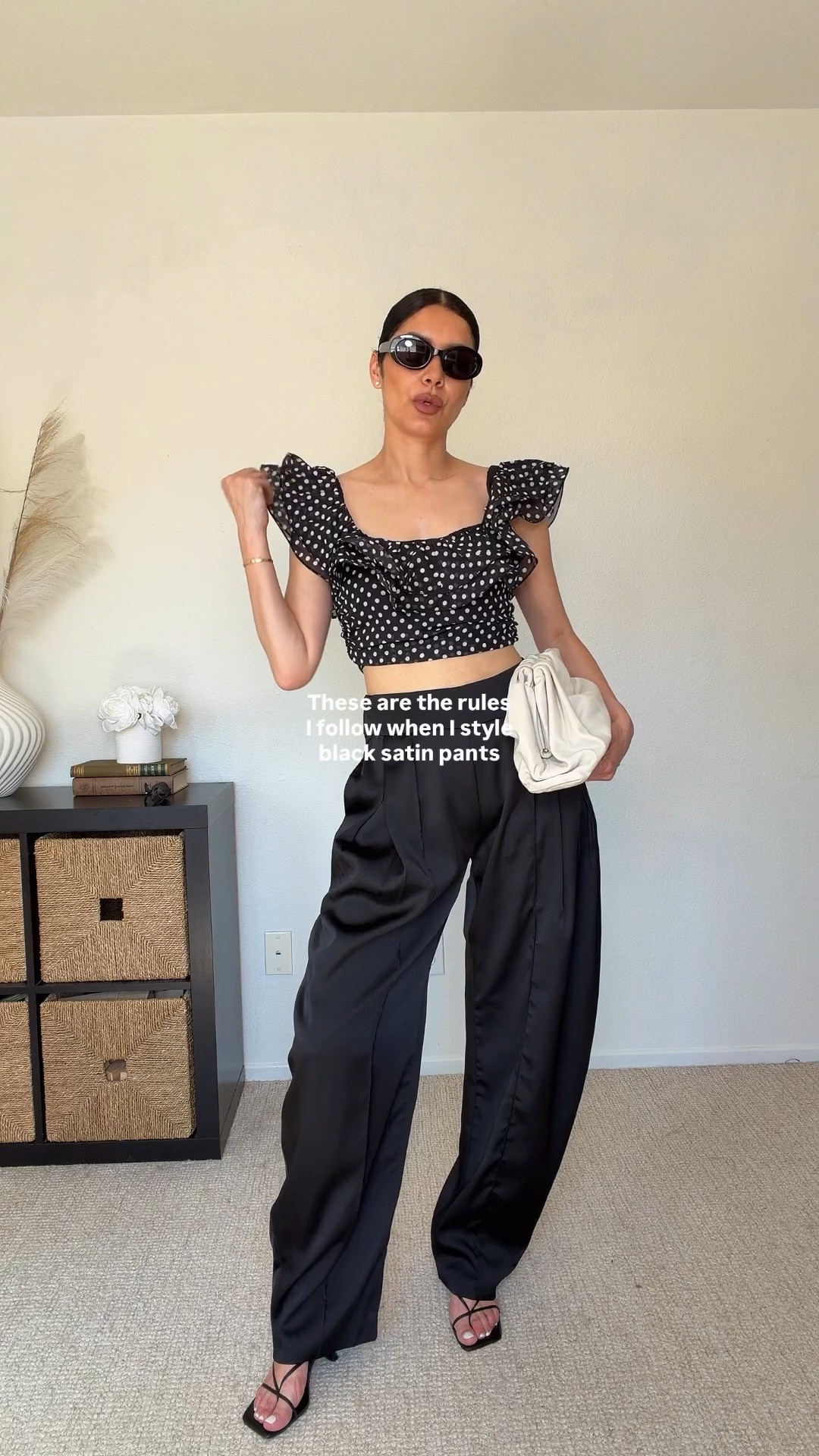 Comment OUTFITS for links.
Rules to follow when wearing black satin pants outfits: 
1️⃣ Balance the shine → mix with matte fabrics
2️⃣ Add structure → blazers or crisp tops only
3️⃣Choose the right shoes → keep them sleek
4️⃣ Keep accessories minimal → let the pants stand out
5️⃣Fit is everything → tailored, not tight or sloppy

All outfits are from  @prettylittlething 
Obsessed with their clothes right now.

Styling tips, casual chic style, black satin oants outfit ideas. Chic outfit ideas.