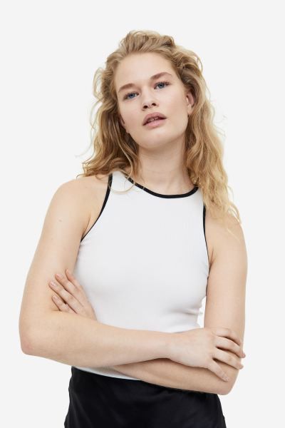 Ribbed Tank Top | White Top Tops | White Tank Top | Spring Outfits 2023 | H&M (US + CA)