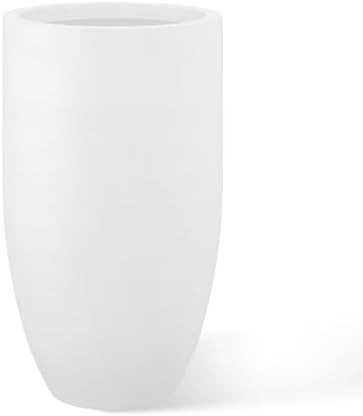 Kante 24 Inch Tall Round Concrete Planter, Large Indoor Outdoor Plant Pots with Drainage Hole and... | Amazon (US)