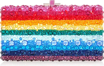 JUDITH LEIBER COUTURE Rainbow Stripe Crystal Box Clutch | Nordstrom | Nordstrom