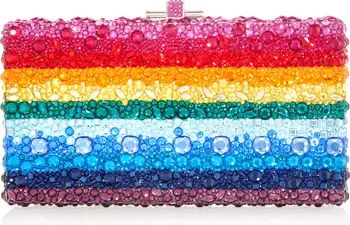JUDITH LEIBER COUTURE Rainbow Stripe Crystal Box Clutch | Nordstrom | Nordstrom