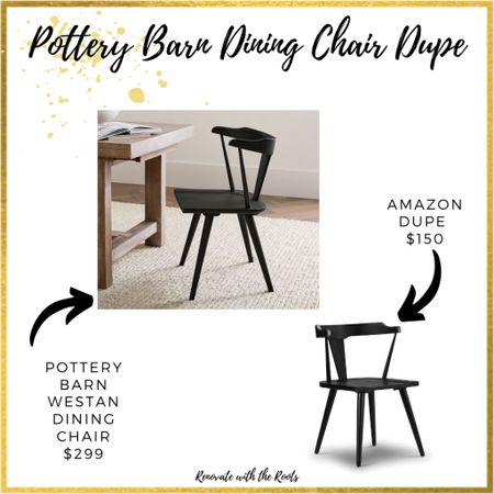 Pottery Barn Westan Dining Chair Dupe! Pottery Barn’s best selling dining chair is on Amazon for half the cost.  On major sale today!

This chair is so gorgeous and fits so many styles.  The quality is amazing! 



#LTKFind #LTKhome #LTKsalealert