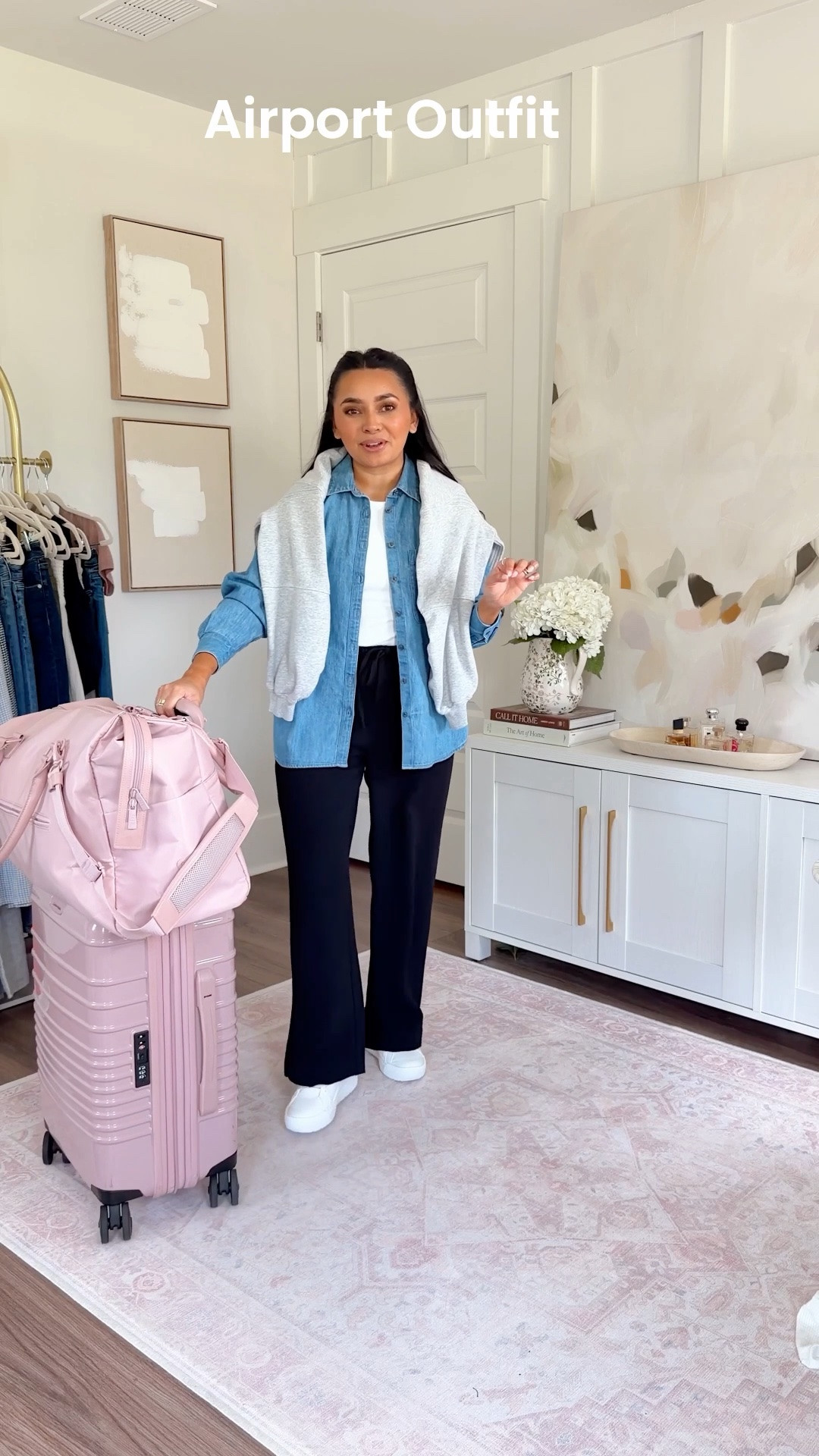 Airport Outfit!
Grey sweatshirt size xs TTS
White tank size xs TTS
Black pants size xs petite TTS
White sneakers size 6.5 TTS

#LTKootd #LTKgrwm #LTKTravel