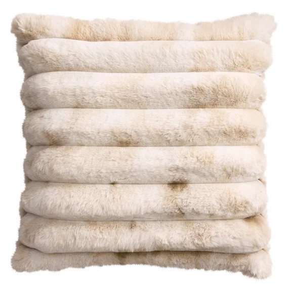 Better Homes & Gardens Beige Faux Fur Decorative Pillow 22 x 22 | Walmart (US)