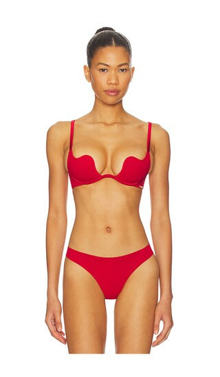fleur du mal Le Stretch Micro Seduce U-plunge Bra in Red. - size 32B | Revolve Clothing (Global)
