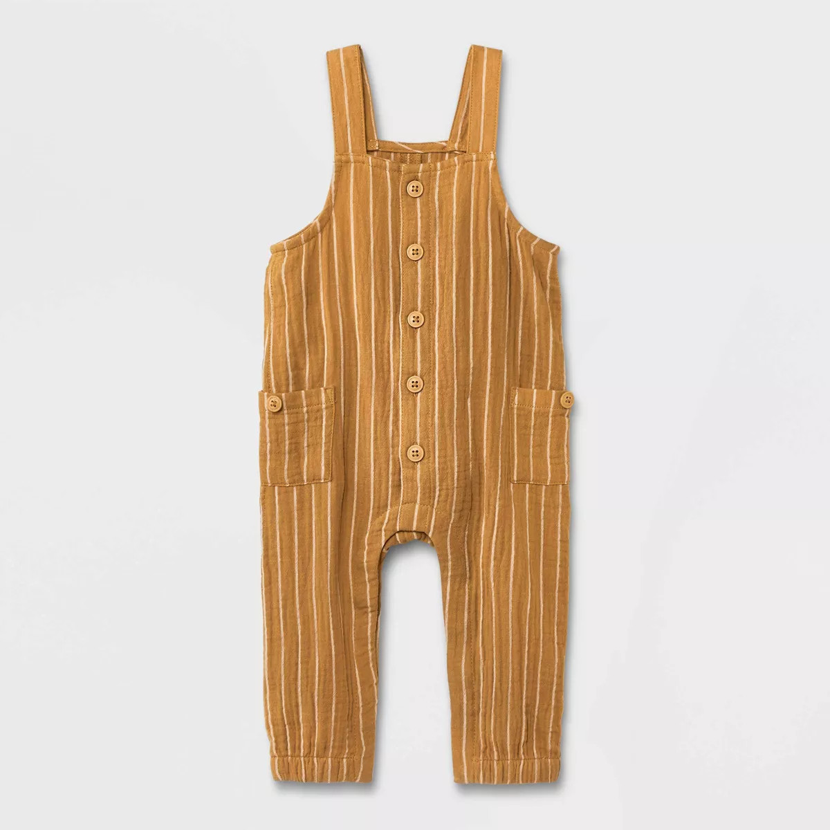 Baby Dungarees Striped Uni Romper - Cat & Jack™ Light Brown | Target