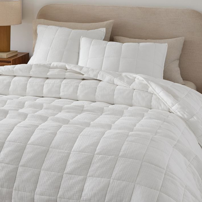 Dreamy Gauze Cotton Stitch Quilt & Shams | West Elm (US)