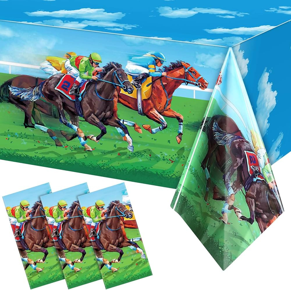 3 Pieces Horse Party Table Cover Plastic Horse Racing Tablecloth Wild Horse Table Cover Horse Bir... | Amazon (US)
