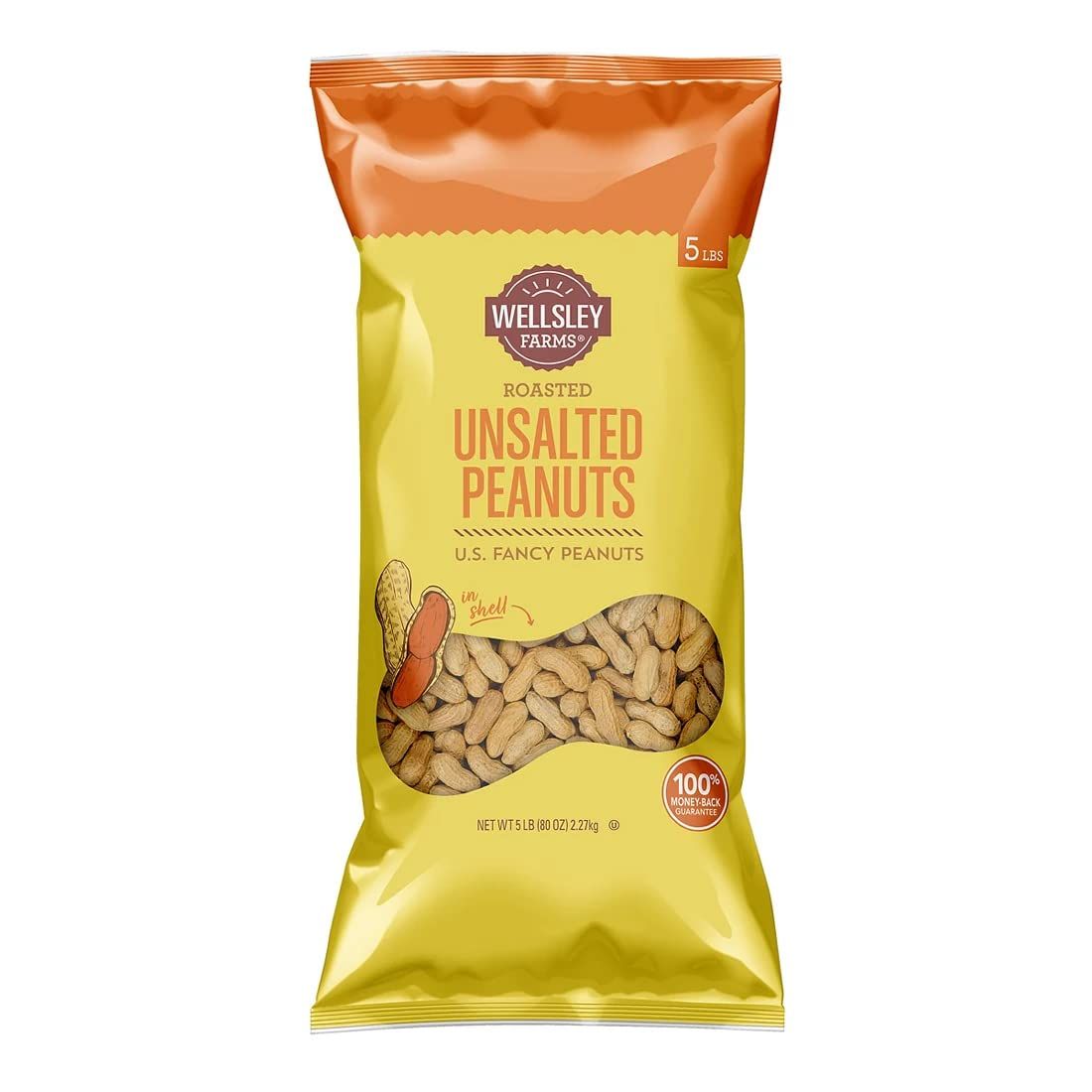 Wellsley Farms Unsalted & Roasted In-Shell Peanuts, 80.0 Ounce | Amazon (US)