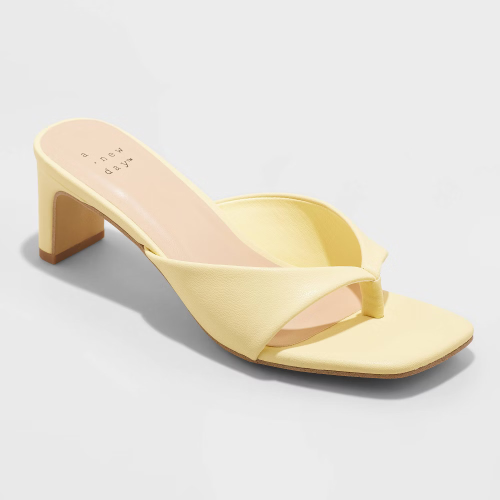 Women's Annette Heels - A New Day Light Yellow 5 | Target