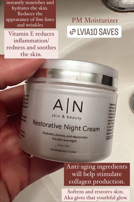 Take your PM routine to the next level with this restorative night cream. Great for after long days in the sun or after chem peels.

LVIA10 saves you money 💸