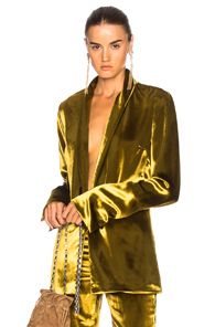 GALVAN Panne Velvet Blazer in Yellow | FWRD 