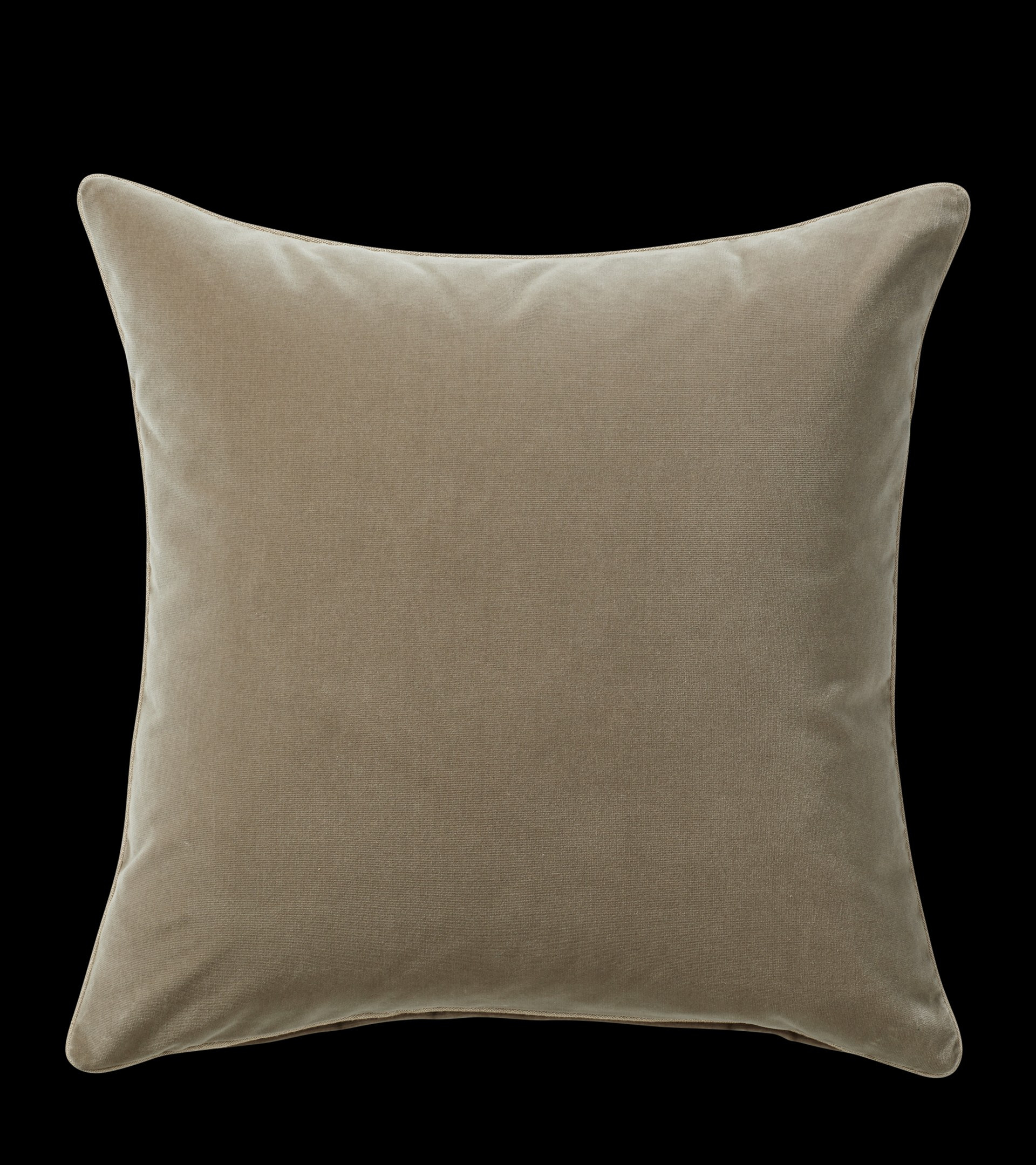 Large Plain Velvet Pillow Cover - Flaxen | OKA US