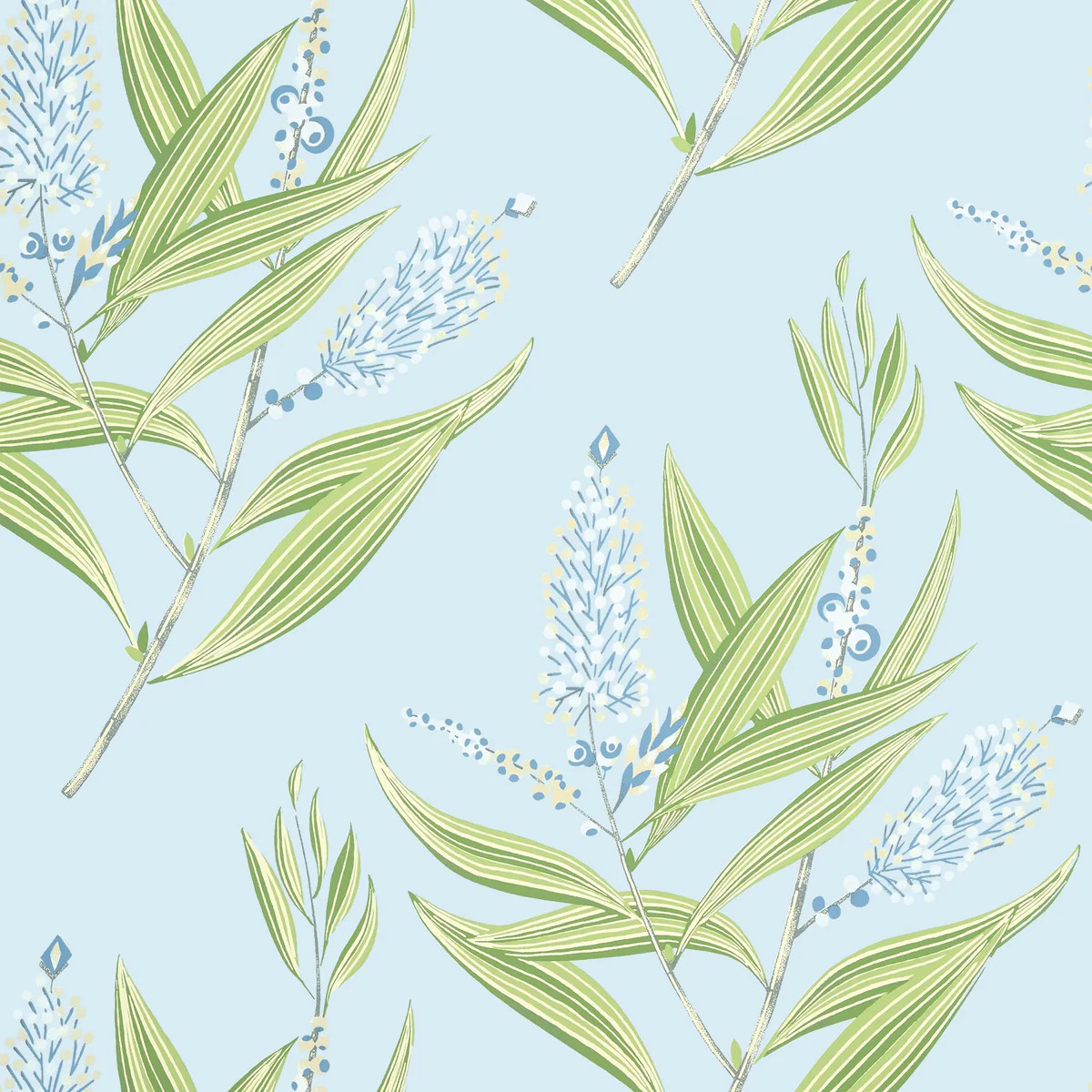 Anna French Winter Bud Soft Blue Wallpaper | DecoratorsBest