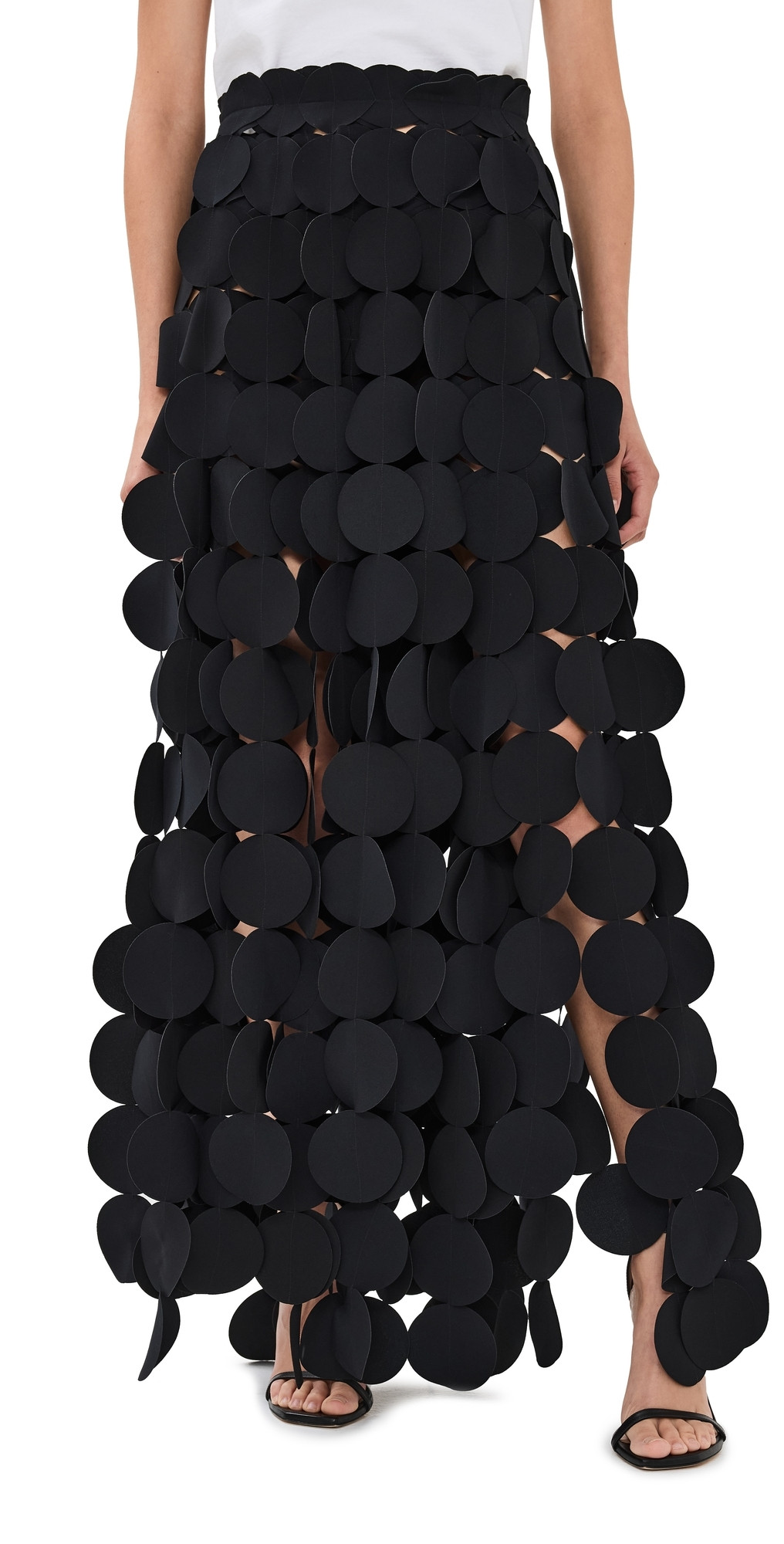 A. W.A. K.E. MODE Multi Circle Layered Maxi Skirt Black 40 | Shopbop