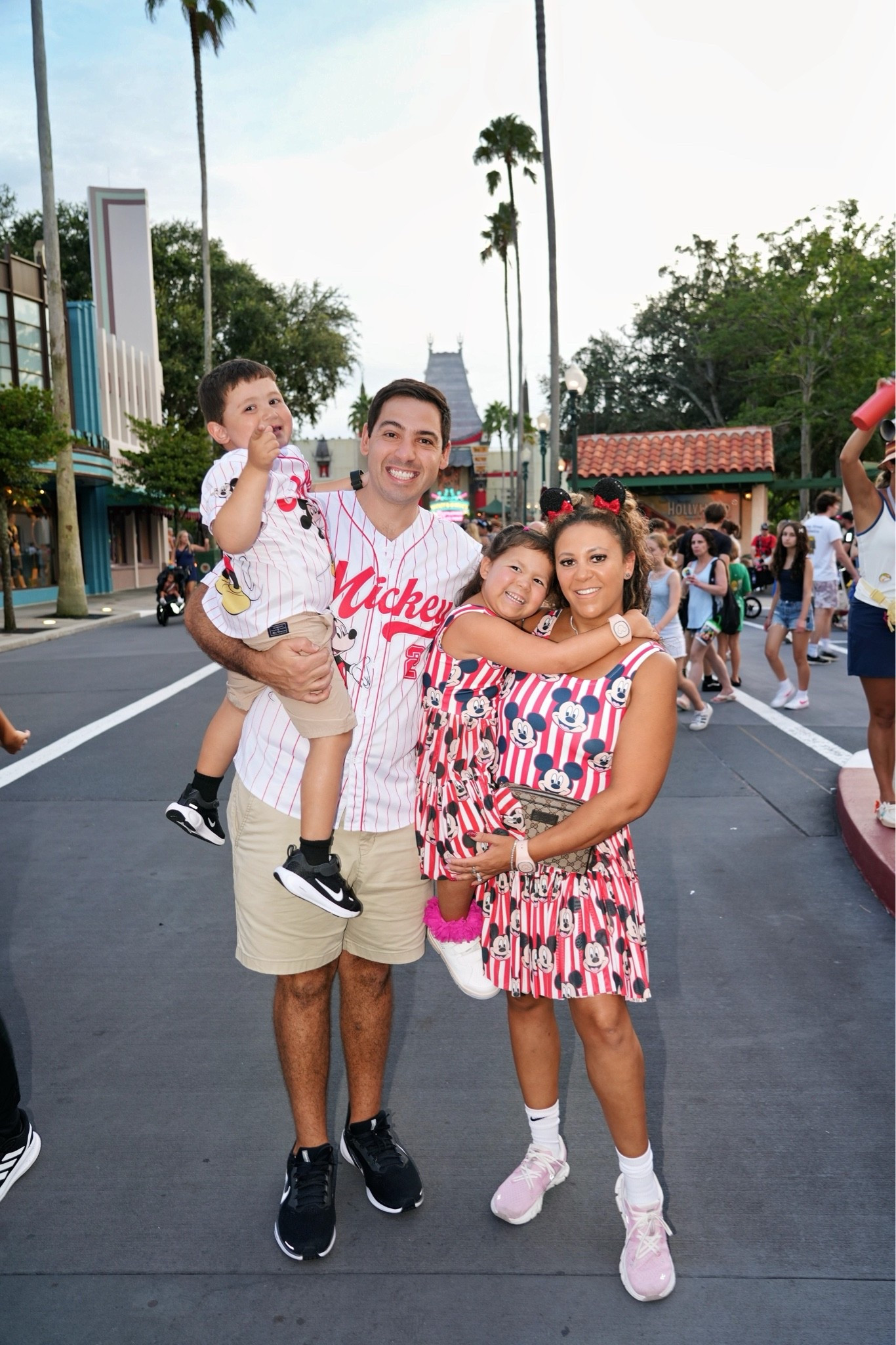 Hollywood studios day: red and white coordinating Mickey outfits. Got so many compliments on these!! 

Disney outfits. Disney family. Family matching. Disney world.

#LTKTravel