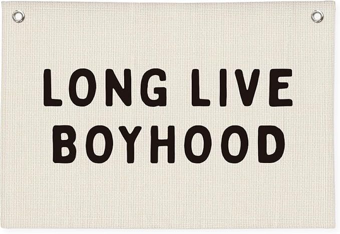 Long Live Boyhood Banner, Boy Nursery Decor, Canvas Banner Wall Hanging Banner Flag Decor for Nur... | Amazon (US)