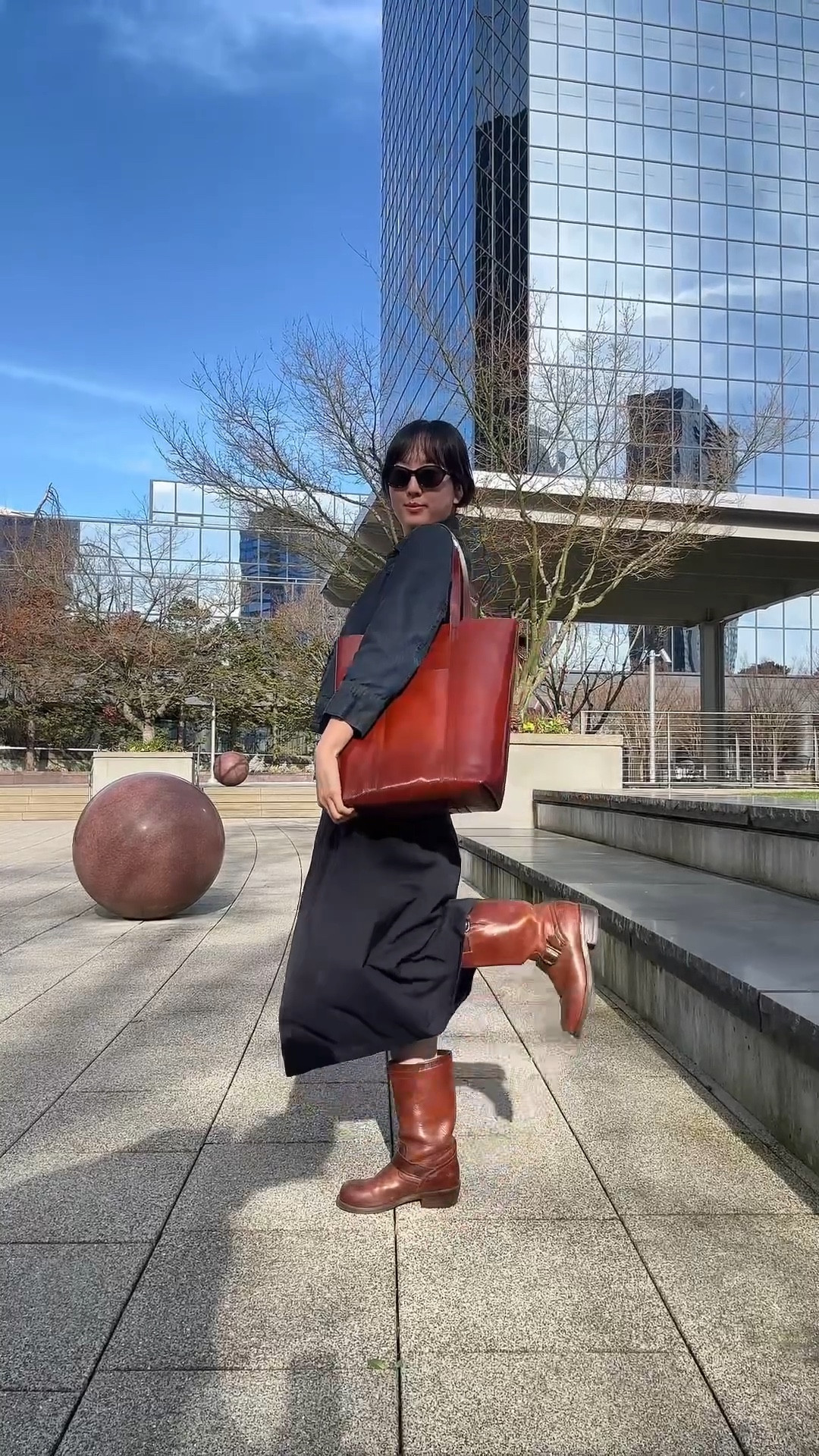 A red bag for spring is a must❣️Jacket is vintage, shirt vintage Gap, skirt Uniqlo:C (fall 2024), boots vintage, sunnies are BlueElephant style “Digin”. Bag gifted from Sezane.

#LTKSeasonal #LTKStyleTip #LTKWatchNow