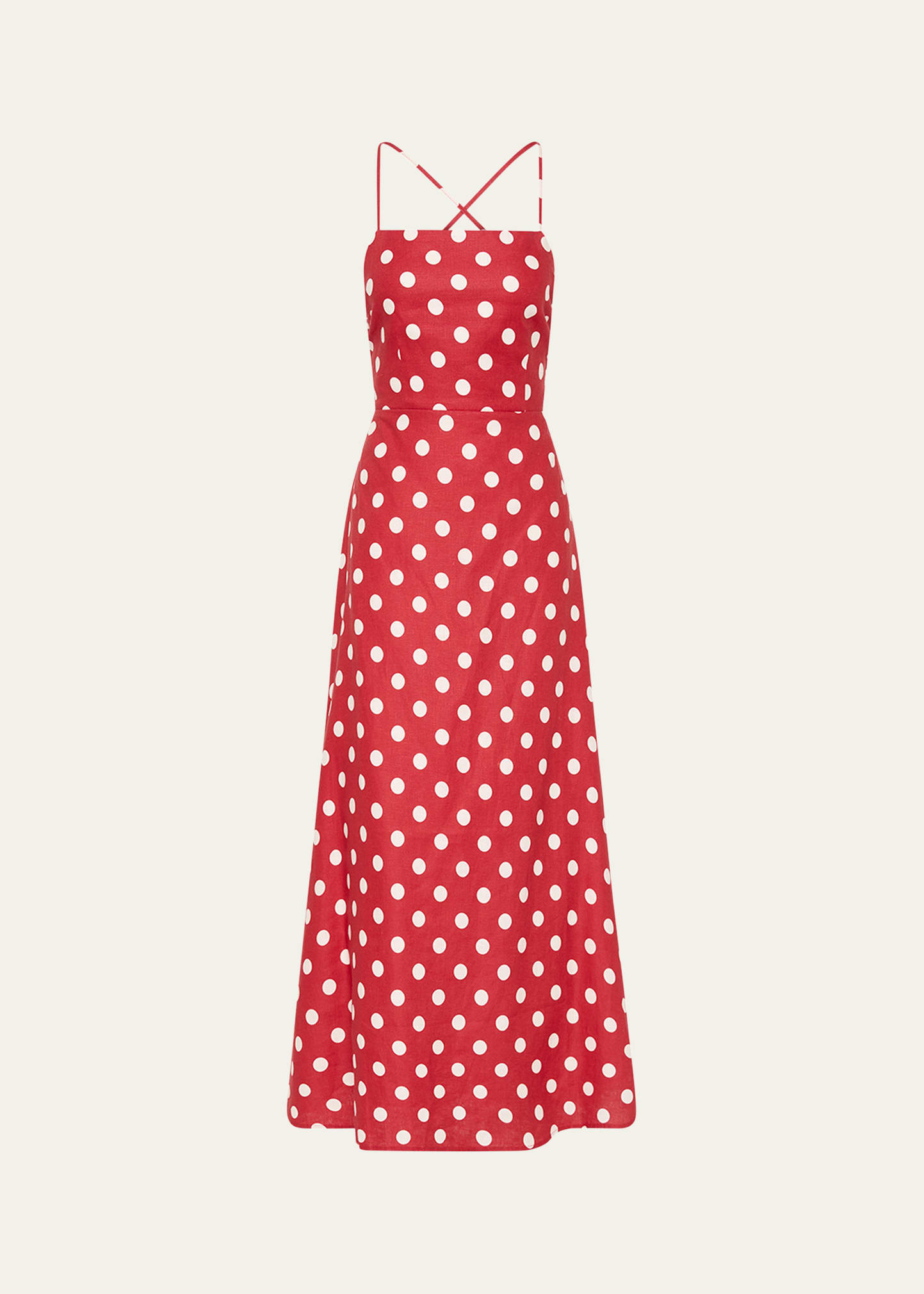 Posse Lori Polka-Dot Linen Maxi Dress | Bergdorf Goodman