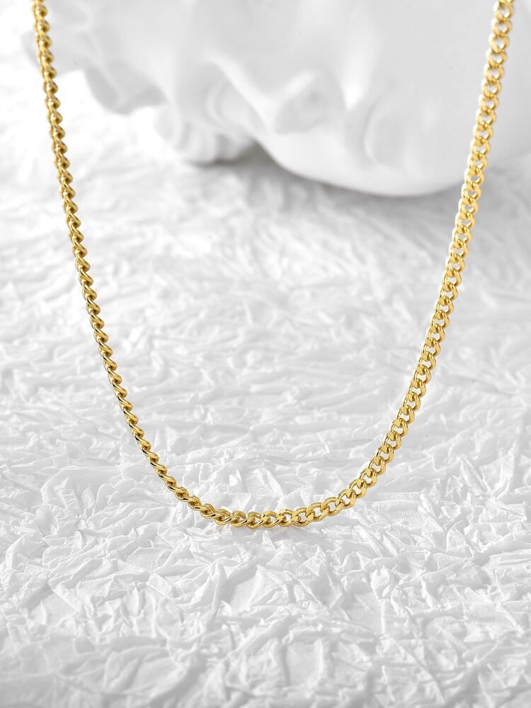 18K Gold Plated Minimalist Chain Necklace | SHEIN