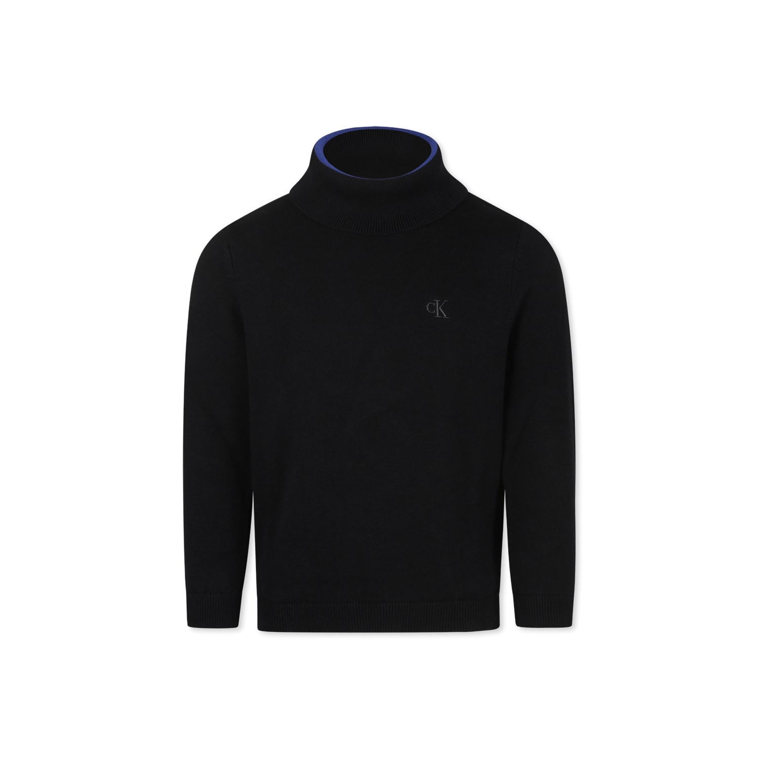 Calvin Klein Black Cotton Turtleneck For Boy With Logo | Italist.com US