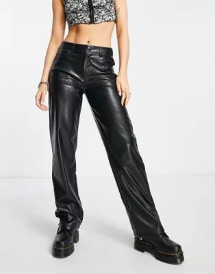 Reclaimed Vintage leather look pants in black | ASOS | ASOS (Global)