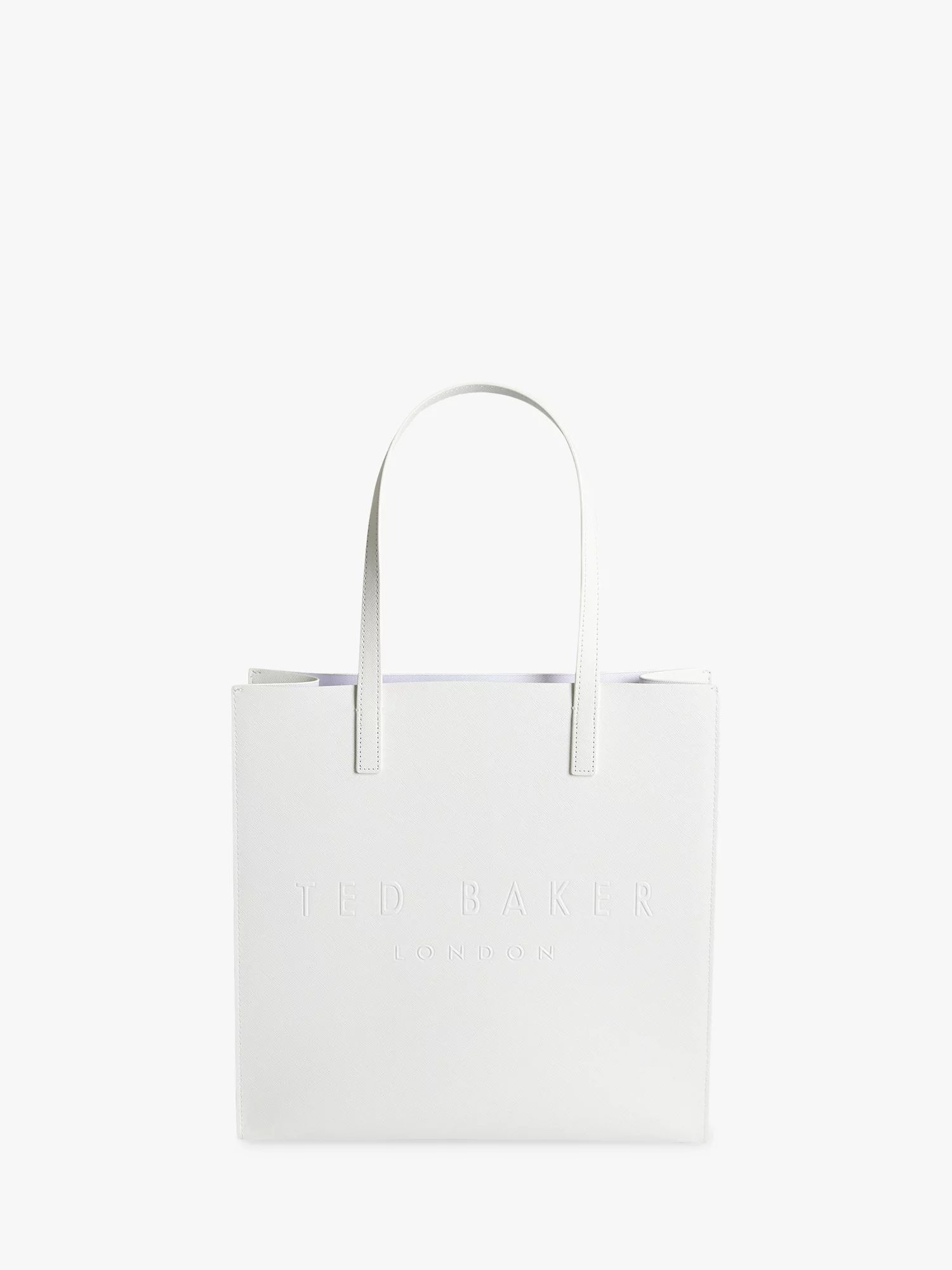 Ted Baker Floocon Perforated Small Icon Shopper Bag, Ivory | John Lewis (UK)