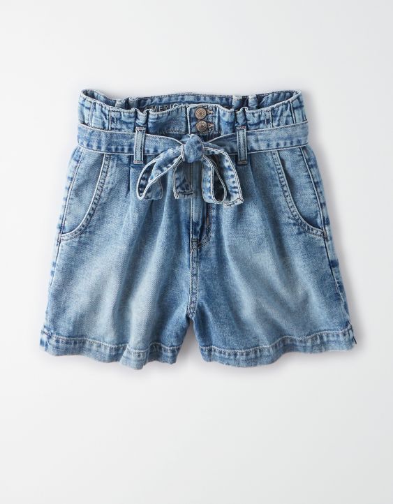 AE Paperbag Denim Mom Shorts | American Eagle Outfitters (US & CA)