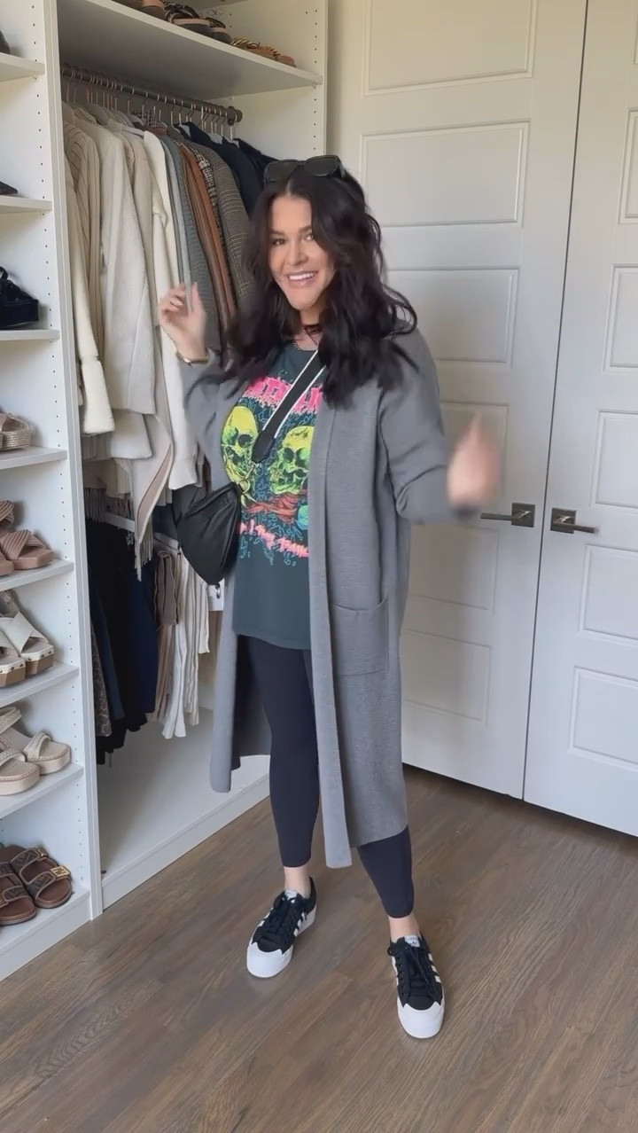 Leggings and a graphic tee are always a go to look for me. Styled this one up by adding a duster cardigan, some cute shoes and a few accessories. 

Size XL in everything. 

#outfits #style #everydayoutfit #outfitideas #midsizestyle #midsizefashion #fashionstyle

Size 16, size 14, mom style, fall fashion, outfits, outfit idea, casual outfit idea, weekend outfit

#LTKMidsize #LTKFindsUnder100 #LTKWatchNow