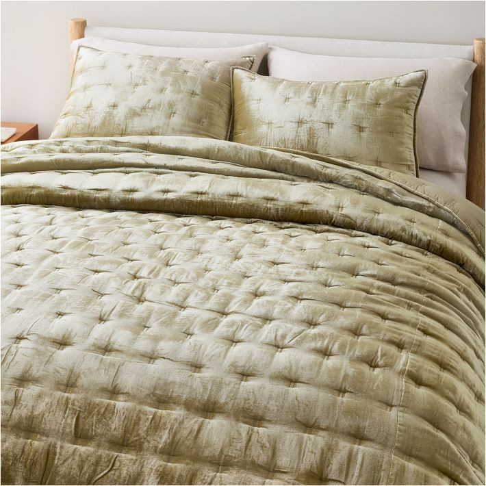 Lush Velvet Tack Stitch Quilt & Shams | West Elm (US)