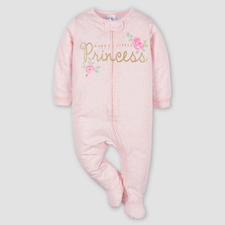 Gerber Baby 2pk Zip-Front Floral Sleep N' Play - White/Pink | Target