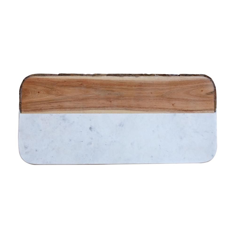 3R Studios Oval 15.5 in. Mango Wood and Marble Cheese Board DA6331 - The Home Depot | The Home Depot