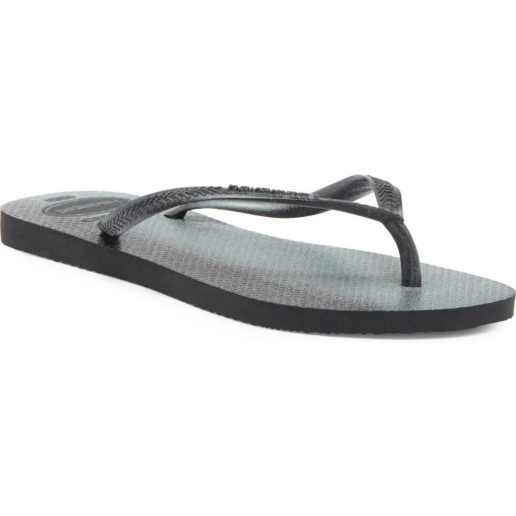 Havaianas Ombré Slim Gloss Flip Flop in Black/Black at Nordstrom Rack, Size 11/12 | Nordstrom Rack