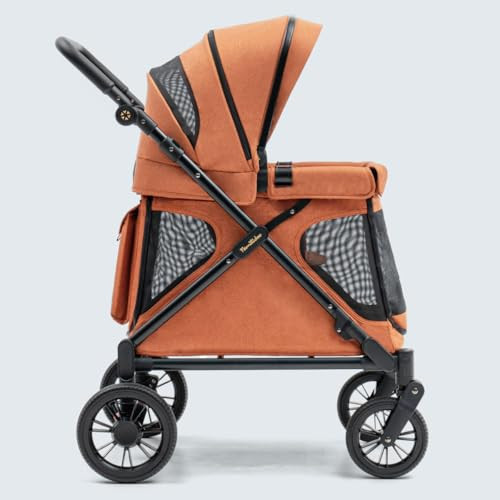 Familidoo Q1 Multi-Use Kids Wagon Stroller – Foldable, Lightweight & All-Terrain for Kids & Pets – 5-Point Safety Harness, Rain Cover & Compact Travel Design – Supports Up to 132 lbs (Burnt Orange) | Amazon (US)
