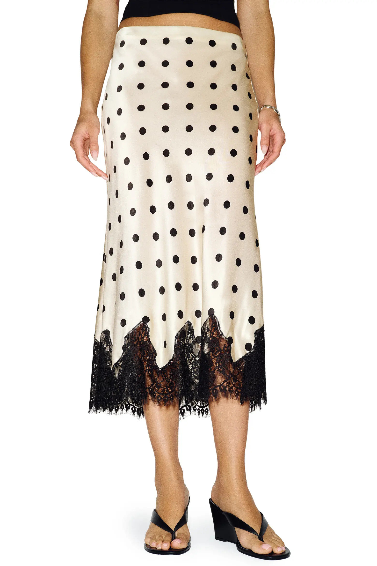 Carolina Lace Trim Silk Midi Skirt (Women) | Nordstrom | Nordstrom