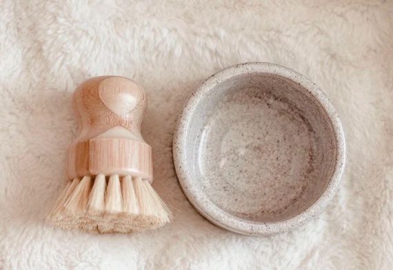 MADE TO ORDER Bamboo Dish Brush and Ceramic Dish Brush Holder | Etsy (US)
