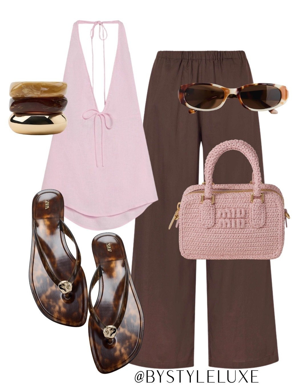 EFFORTLESS LOOK - Simple and chic summer look with this pink and brown combo

#summeroutfit #sandals #linentrousers

#LTKshoes #LTKsummer #LTKeurope