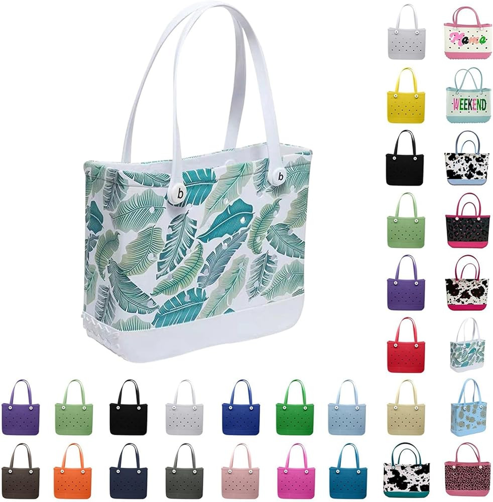 EVA Beach Tote Bag, Extra Large Rubber Tote Bag Waterproof Washableable for the Beach Boat Pool S... | Amazon (US)